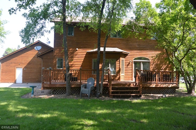 1706 Fairway Dr, Glencoe, MN 55336 - back of house with a yard and a wooden deck