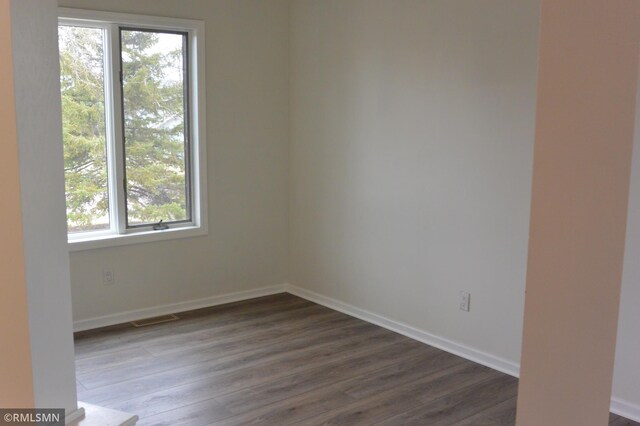 1706 Fairway Dr, Glencoe, MN 55336 - empty room with plenty of natural light, dark wood-style flooring, and baseboards