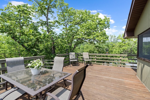 1109 Hamilton St, Saint Croix Falls, WI 54024 - wooden deck with outdoor dining area