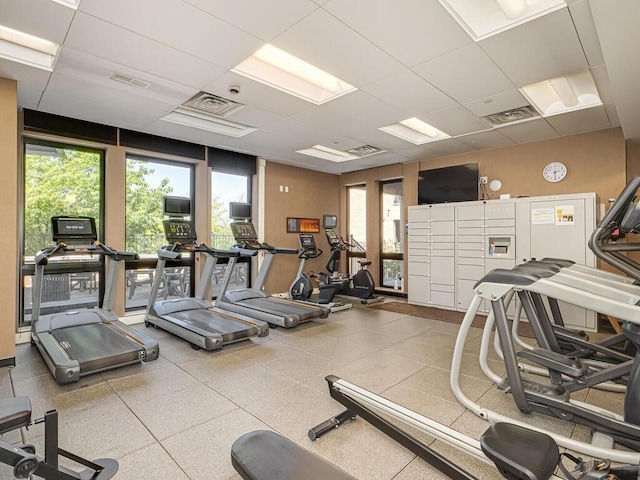 4730 Park Commons Dr Unit 215, Saint Louis Park, MN 55416 - workout area featuring a paneled ceiling