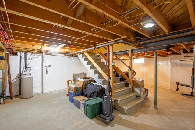 17367 Gull Lake Loop Rd NE, Bemidji, MN 56601 - unfinished below grade area featuring a water softener system and stairway