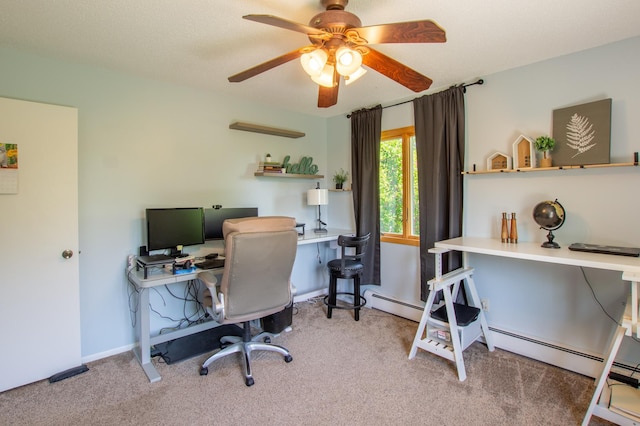 17367 Gull Lake Loop Rd NE, Bemidji, MN 56601 - carpeted office space featuring ceiling fan and baseboards