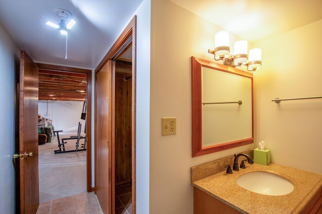 17367 Gull Lake Loop Rd NE, Bemidji, MN 56601 - full bathroom with vanity and a chandelier