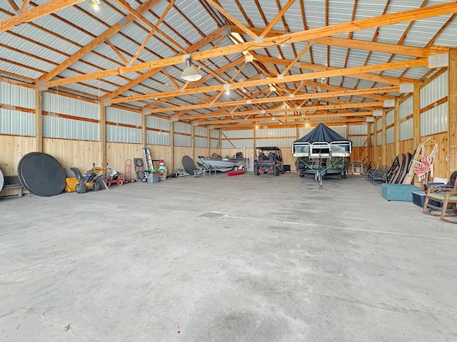 garage featuring metal wall