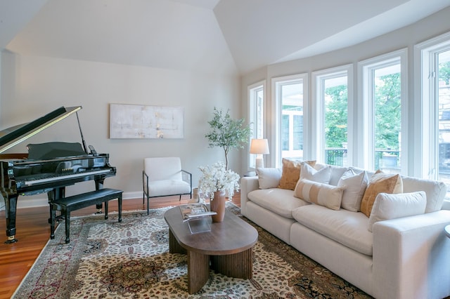 13980 Emerald Rdg, Minnetonka, MN 55305 - living room with wood finished floors and lofted ceiling