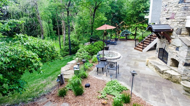 13980 Emerald Rdg, Minnetonka, MN 55305 - view of patio with stairway and outdoor dining space