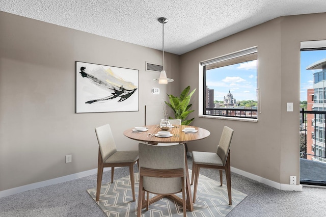 78 10th St E Unit 1410, Saint Paul, MN 55101 - carpeted dining space featuring healthy amount of natural light, a textured ceiling, and baseboards