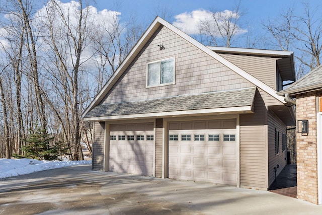 view of garage