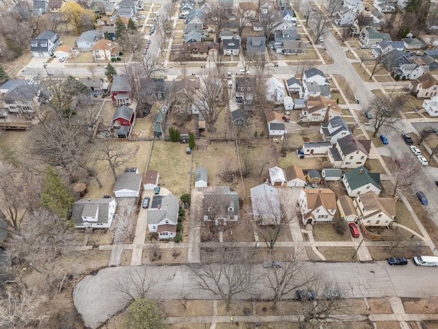bird's eye view with a residential view