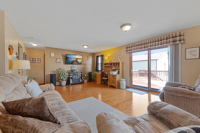 19023 Davis Ave, Faribault, MN 55021 - living room featuring light wood-style flooring and a textured ceiling