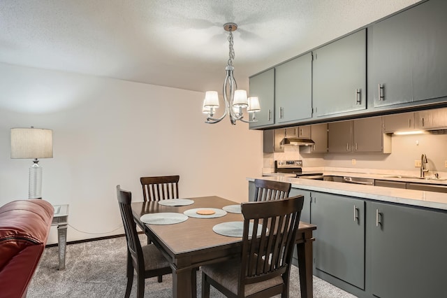 2495 Canabury Dr Unit 220, Little Canada, MN 55117 - carpeted dining area featuring a sink and a chandelier