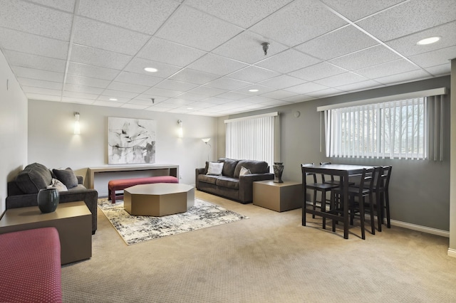 3300 Louisiana Ave S Unit 523, Saint Louis Park, MN 55426 - living room featuring carpet, recessed lighting, and a drop ceiling