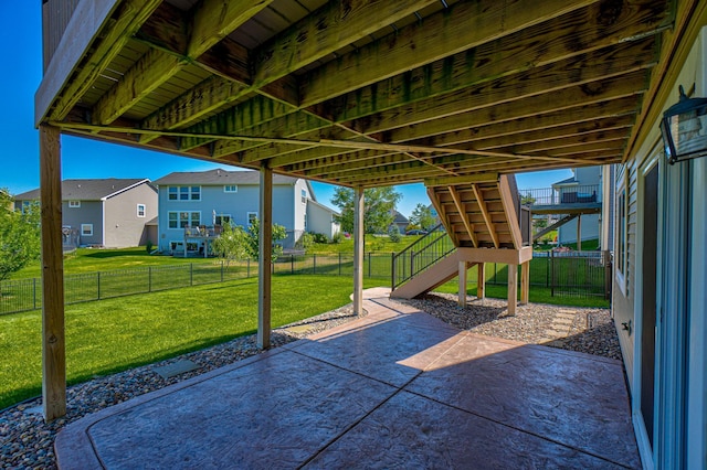 4764 Ashton Curv, Woodbury, MN 55129 - fenced backyard featuring stairway, a patio, and a residential view