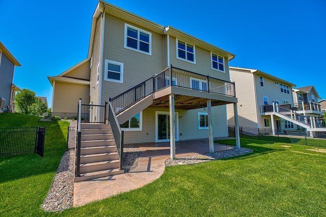 4764 Ashton Curv, Woodbury, MN 55129 - rear view of property featuring stairway, a patio, and a deck