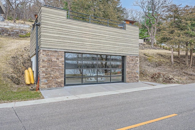 view of garage