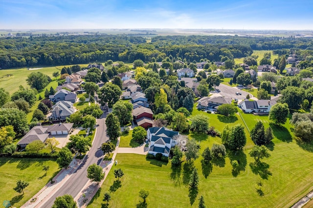 aerial view with a residential view