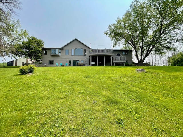 32337 Juniper Rd, Chatfield, MN 55923 - back of house with a deck and a lawn
