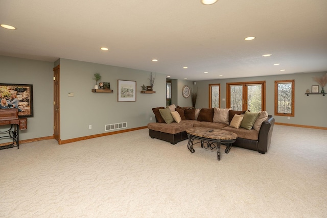 32337 Juniper Rd, Chatfield, MN 55923 - living area with light carpet, recessed lighting, and baseboards