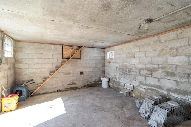 6200 37th St W, Webster, MN 55088 - below grade area featuring concrete block wall and stairway
