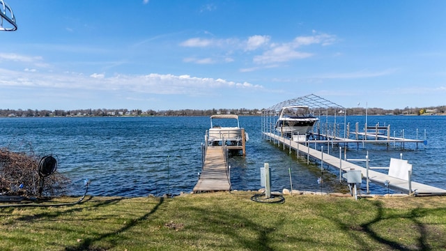 30 Interlachen Ln, Tonka Bay, MN 55331 - dock area with a water view and boat lift