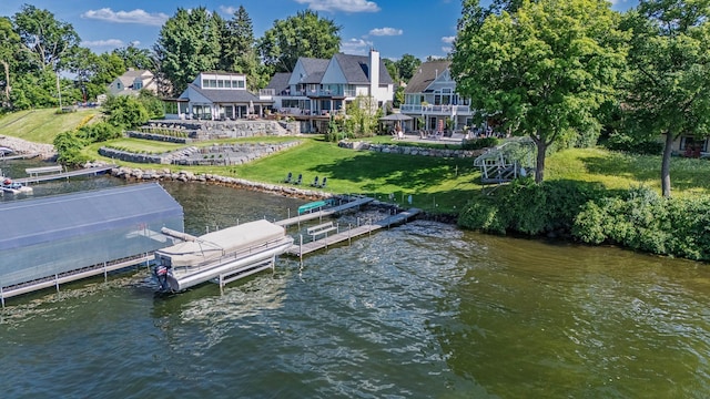 30 Interlachen Ln, Tonka Bay, MN 55331 - dock area with a water view and a yard