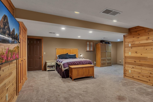 257 Elm Dr, Foley, MN 56329 - bedroom with light carpet and recessed lighting