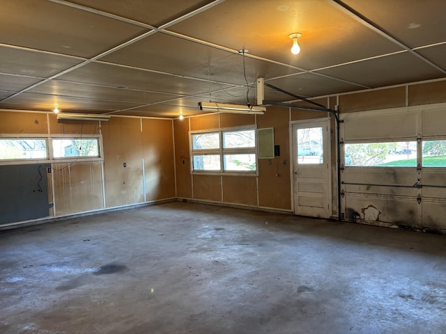 garage with electric panel