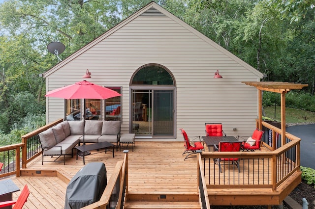 8440 Delaney Ct, Inver Grove Heights, MN 55076 - wooden deck with an outdoor living space and outdoor dining space