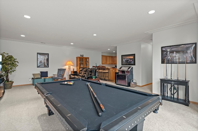 707 Bergman Ct NW, Isanti, MN 55040 - rec room with crown molding, recessed lighting, and pool table