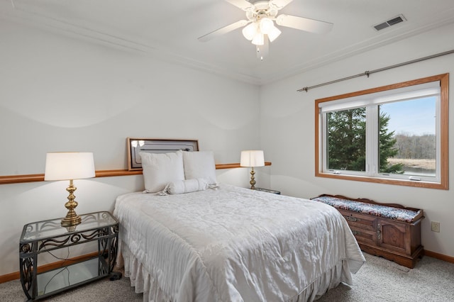 707 Bergman Ct NW, Isanti, MN 55040 - carpeted bedroom featuring ceiling fan, baseboards, and visible vents