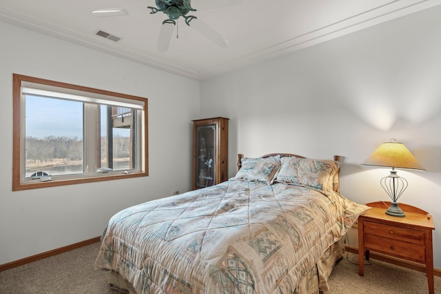 707 Bergman Ct NW, Isanti, MN 55040 - carpeted bedroom with visible vents, baseboards, and ceiling fan