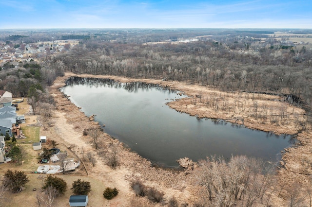 707 Bergman Ct NW, Isanti, MN 55040 - birds eye view of property with a forest view and a water view