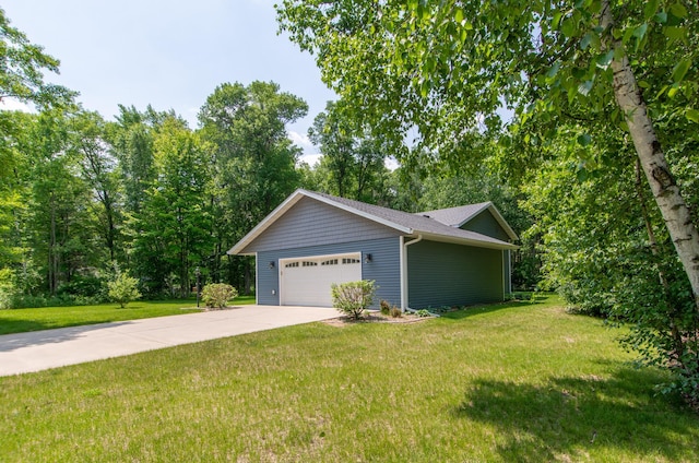 18885 Maryville Rd, Brainerd, MN 56401 - view of front facade with a garage, a front yard, and concrete driveway
