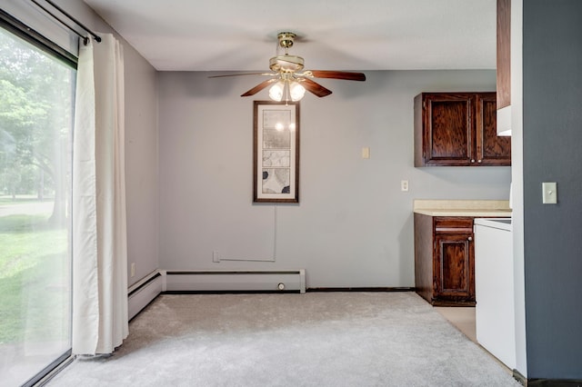702 Old Settlers Trl Unit 3, Hopkins, MN 55343 - unfurnished dining area featuring plenty of natural light, light carpet, and ceiling fan