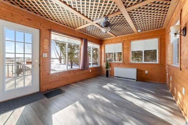 4463 Singkoffer Rd, Summit Twp, WI 54880 - unfurnished sunroom with radiator