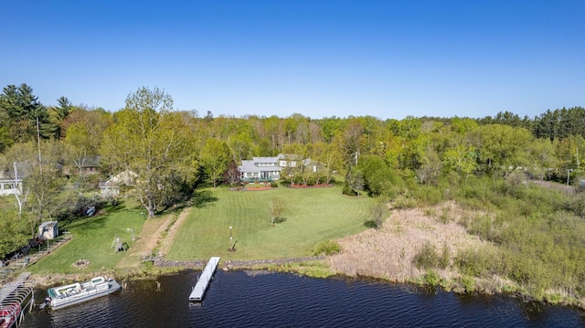 4463 Singkoffer Rd, Summit Twp, WI 54880 - aerial view of property and surrounding area with a large body of water and a heavily wooded area