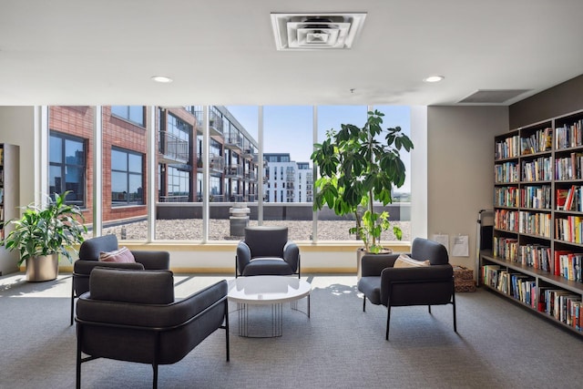 215 10th Ave S Unit 633, Minneapolis, MN 55415 - living area featuring carpet flooring and recessed lighting