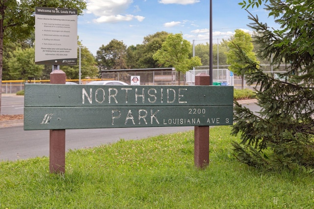 view of community sign