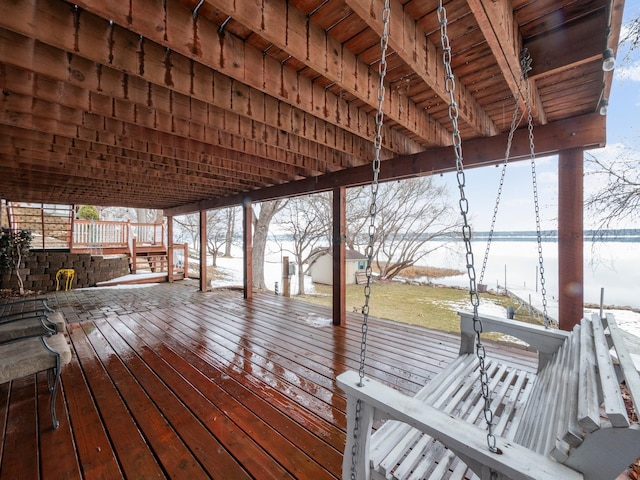 view of wooden deck