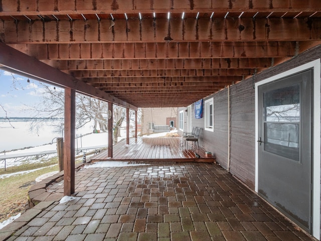 view of patio featuring a wooden deck