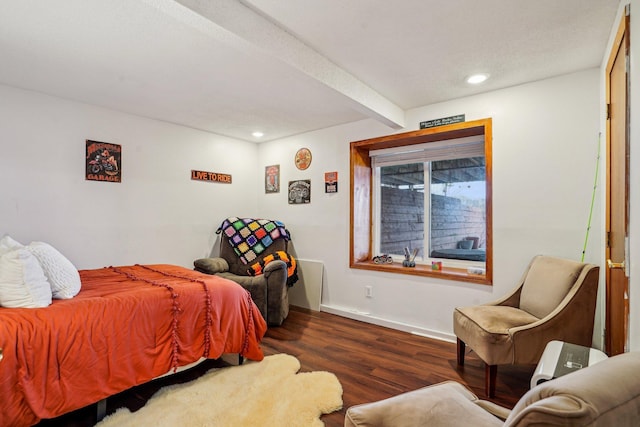 6224 Red Oak Rd, Mound, MN 55364 - bedroom with wood finished floors, recessed lighting, and beam ceiling