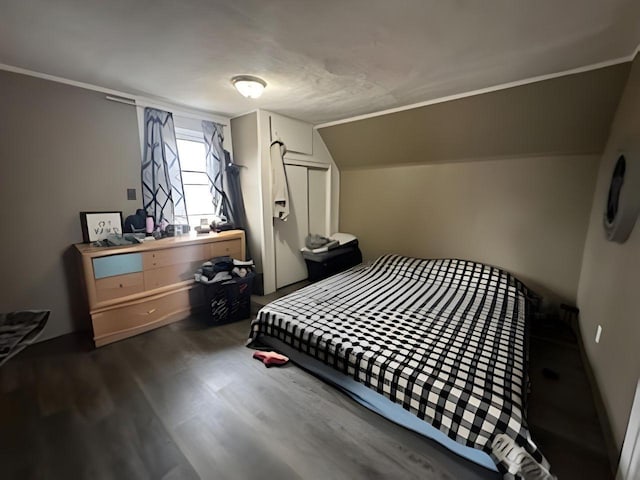 208 Dugan St S, Welcome, MN 56181 - bedroom with wood finished floors and lofted ceiling
