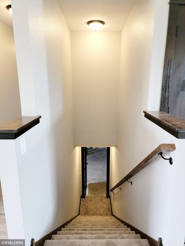 602 Warren St, Janesville, MN 56048 - staircase featuring carpet flooring
