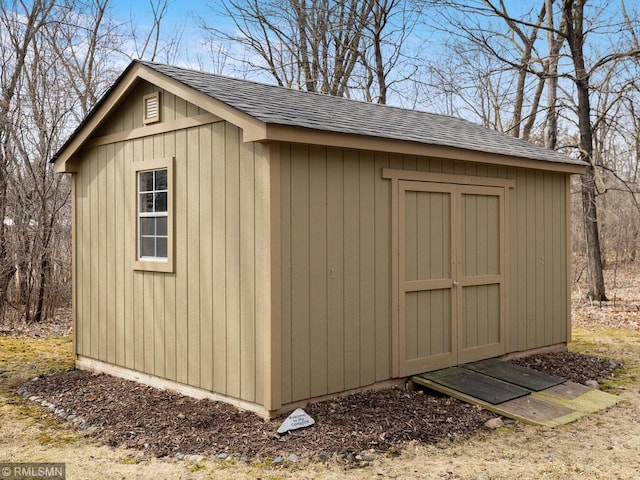view of shed