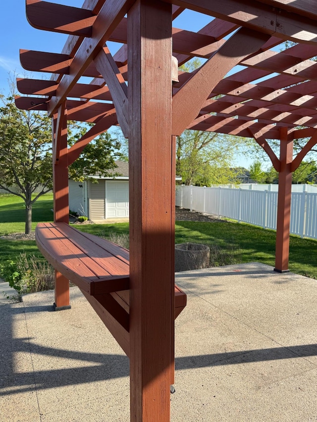 view of patio / terrace featuring a pergola
