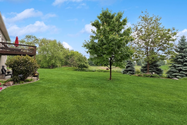 17623 Grist Ct SW, Prior Lake, MN 55372 - view of green lawn featuring a deck