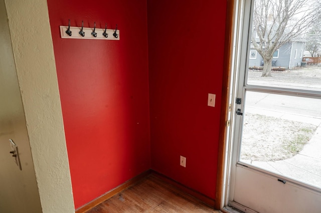 interior space with a healthy amount of sunlight and wood finished floors