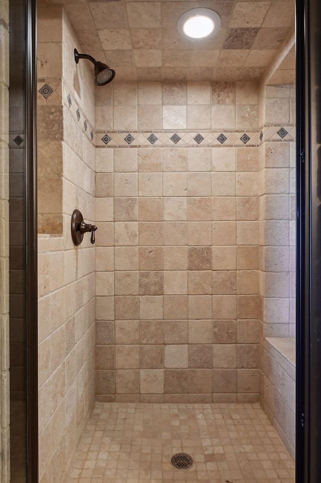 full bath with a shower stall