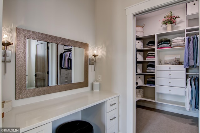 bathroom with a walk in closet