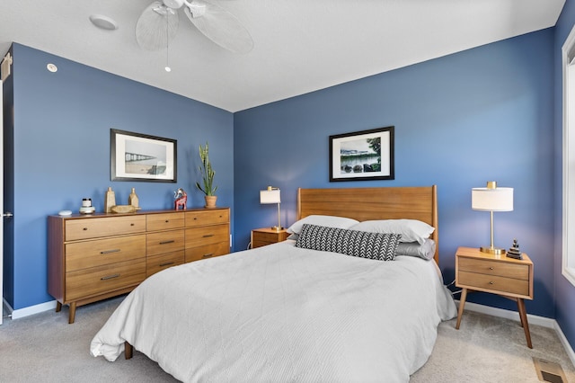 4025 River Valley Way, Eagan, MN 55122 - bedroom with light colored carpet, baseboards, and ceiling fan